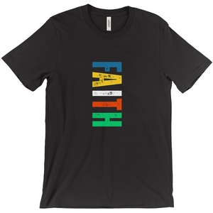 FAITH T-Shirt – Rainbow Lettering Christian Tee with Bold Vertical Design