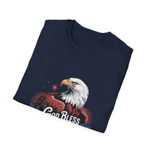 Load image into Gallery viewer, God Bless America T-Shirt Psalm 33:12 | Patriotic Christian Faith Shirt with Bald Eagle for Church Attendees, Everyday Believers, and Religious Gift Giving