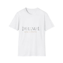 Load image into Gallery viewer, Immanuel God With Us Christian T-Shirt for Church Attendees, Everyday Believers in Public Spaces, and Religious Gift Givers