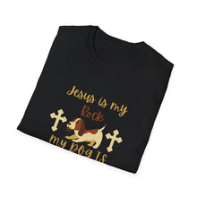 Load image into Gallery viewer, Christian Unisex Softstyle T-Shirt - Jesus is my Rock, My Dog is my Shadow