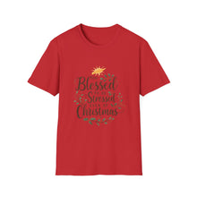 Load image into Gallery viewer, Too Blessed to Be Stressed Christmas Shirt | Christian Holiday Tee | Faith Over Stress | Religious Christmas Gift - Limited Holiday Collection 🎄