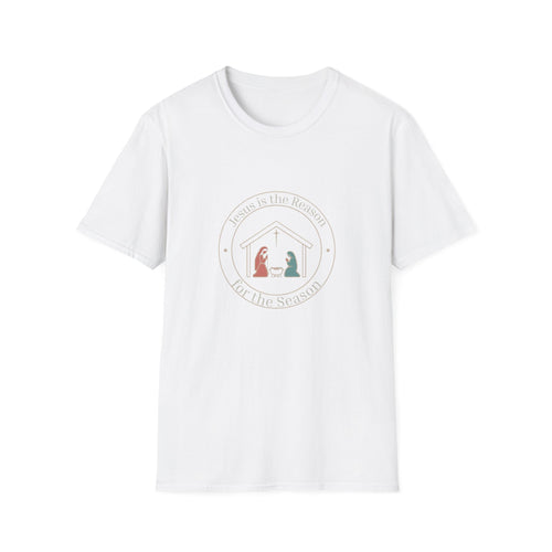 Jesus Is the Reason for the Season Nativity Christmas T-Shirt for Church Attendees, Everyday Believers in Public, and Religious Gift Giving