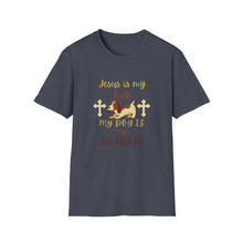 Load image into Gallery viewer, Christian Unisex Softstyle T-Shirt - Jesus is my Rock, My Dog is my Shadow