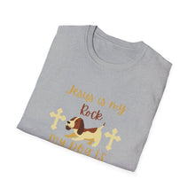 Load image into Gallery viewer, Christian Unisex Softstyle T-Shirt - Jesus is my Rock, My Dog is my Shadow