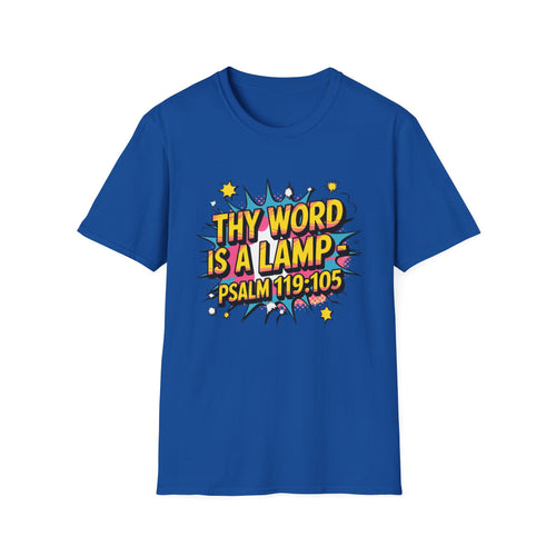 Men’s religious Shirt, religious shirt for men, Youth Group T-Shirt – Psalm 119:105 “Thy Word is a Lamp” Christian Tee