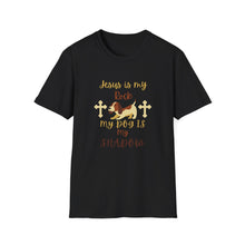 Load image into Gallery viewer, Christian Unisex Softstyle T-Shirt - Jesus is my Rock, My Dog is my Shadow