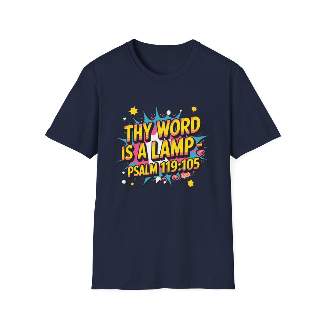 Men’s religious Shirt, religious shirt for men, Youth Group T-Shirt – Psalm 119:105 “Thy Word is a Lamp” Christian Tee