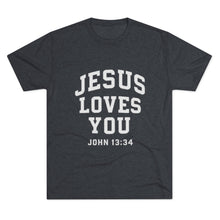 Load image into Gallery viewer, Jesus Loves You Minimal Tee, Men’s religious Shirt, religious shirt for men, women’s religious Shirt, religious shirt for women