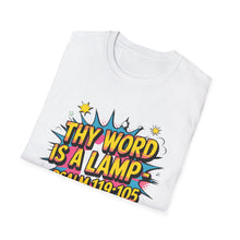 Load image into Gallery viewer, Men’s religious Shirt, religious shirt for men, Youth Group T-Shirt – Psalm 119:105 “Thy Word is a Lamp” Christian Tee