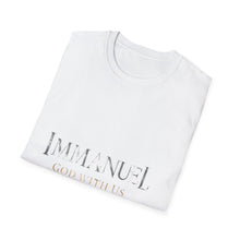 Load image into Gallery viewer, Immanuel God With Us Christian T-Shirt for Church Attendees, Everyday Believers in Public Spaces, and Religious Gift Givers