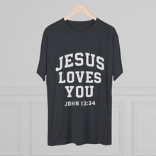Load image into Gallery viewer, Jesus Loves You Minimal Tee, Men’s religious Shirt, religious shirt for men, women’s religious Shirt, religious shirt for women