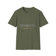 Load image into Gallery viewer, Immanuel God With Us Christian T-Shirt for Church Attendees, Everyday Believers in Public Spaces, and Religious Gift Givers