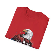 Load image into Gallery viewer, God Bless America T-Shirt Psalm 33:12 | Patriotic Christian Faith Shirt with Bald Eagle for Church Attendees, Everyday Believers, and Religious Gift Giving