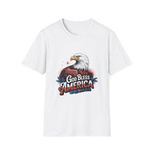Load image into Gallery viewer, God Bless America T-Shirt Psalm 33:12 | Patriotic Christian Faith Shirt with Bald Eagle for Church Attendees, Everyday Believers, and Religious Gift Giving