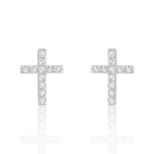 Sterling Silver Cross Earrings