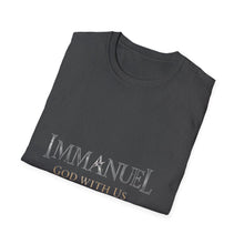 Load image into Gallery viewer, Immanuel God With Us Christian T-Shirt for Church Attendees, Everyday Believers in Public Spaces, and Religious Gift Givers