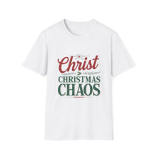 Load image into Gallery viewer, Christ Over Christmas Chaos Shirt, Holiday Tee, Christian Faith T-Shirt Christmas Gift, Festive Shirt, Winter Apparel, Family Gathering Wear