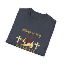 Load image into Gallery viewer, Christian Unisex Softstyle T-Shirt - Jesus is my Rock, My Dog is my Shadow