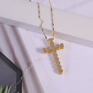 Heart Cross Pendant Necklace