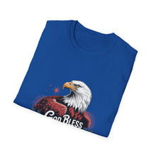 Load image into Gallery viewer, God Bless America T-Shirt Psalm 33:12 | Patriotic Christian Faith Shirt with Bald Eagle for Church Attendees, Everyday Believers, and Religious Gift Giving