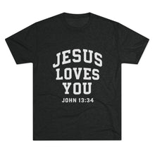 Load image into Gallery viewer, Jesus Loves You Minimal Tee, Men’s religious Shirt, religious shirt for men, women’s religious Shirt, religious shirt for women