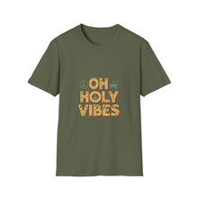 Load image into Gallery viewer, Oh Holy Vibes Retro Christmas Christian T-Shirt Festive Faith Tee for Church Attendees, Everyday Believers, Religious Gift Giving