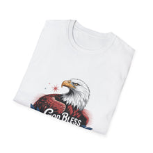 Load image into Gallery viewer, God Bless America T-Shirt Psalm 33:12 | Patriotic Christian Faith Shirt with Bald Eagle for Church Attendees, Everyday Believers, and Religious Gift Giving