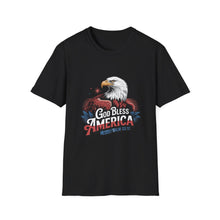 Load image into Gallery viewer, God Bless America T-Shirt Psalm 33:12 | Patriotic Christian Faith Shirt with Bald Eagle for Church Attendees, Everyday Believers, and Religious Gift Giving
