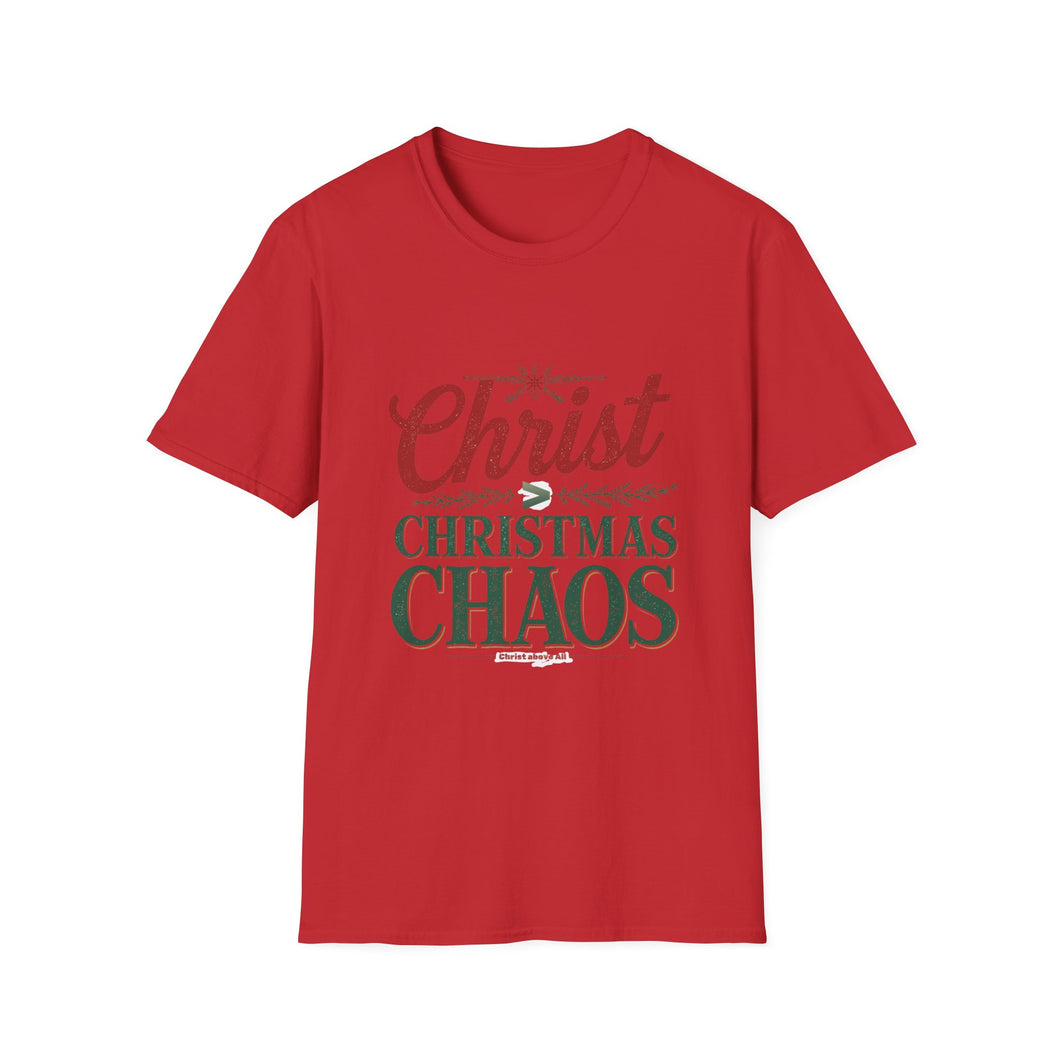 Christ Over Christmas Chaos Shirt, Holiday Tee, Christian Faith T-Shirt Christmas Gift, Festive Shirt, Winter Apparel, Family Gathering Wear
