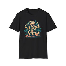 Load image into Gallery viewer, Men’s religious Shirt, religious shirt for men, Gift T-Shirt – Psalm 119:105 “Thy Word is a Lamp” Tee