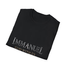 Load image into Gallery viewer, Immanuel God With Us Christian T-Shirt for Church Attendees, Everyday Believers in Public Spaces, and Religious Gift Givers