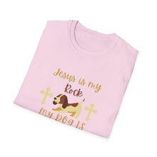 Load image into Gallery viewer, Christian Unisex Softstyle T-Shirt - Jesus is my Rock, My Dog is my Shadow