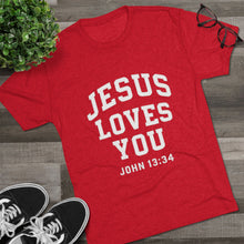 Load image into Gallery viewer, Jesus Loves You Minimal Tee, Men’s religious Shirt, religious shirt for men, women’s religious Shirt, religious shirt for women