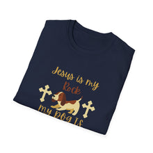 Load image into Gallery viewer, Christian Unisex Softstyle T-Shirt - Jesus is my Rock, My Dog is my Shadow