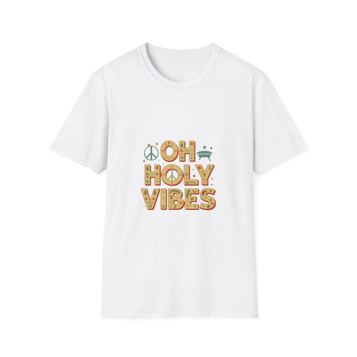 Oh Holy Vibes Retro Christmas Christian T-Shirt Festive Faith Tee for Church Attendees, Everyday Believers, Religious Gift Giving