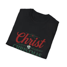 Load image into Gallery viewer, Christ Over Christmas Chaos Shirt, Holiday Tee, Christian Faith T-Shirt Christmas Gift, Festive Shirt, Winter Apparel, Family Gathering Wear