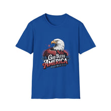 Load image into Gallery viewer, God Bless America T-Shirt Psalm 33:12 | Patriotic Christian Faith Shirt with Bald Eagle for Church Attendees, Everyday Believers, and Religious Gift Giving