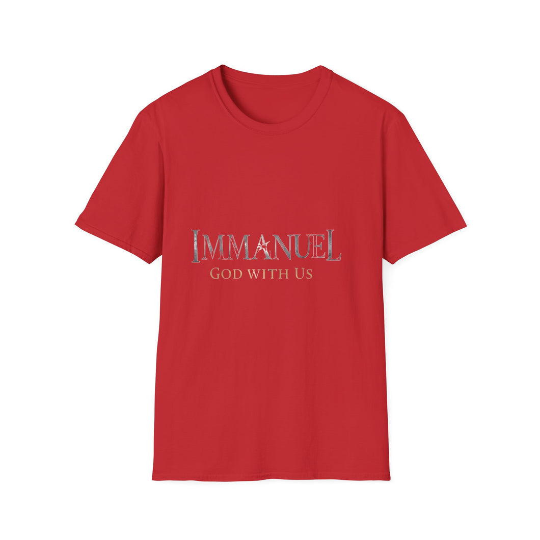 Immanuel God With Us Christian T-Shirt for Church Attendees, Everyday Believers in Public Spaces, and Religious Gift Givers
