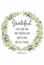 Load image into Gallery viewer, Thankful, Grateful, or Blessed Olive branch Posters