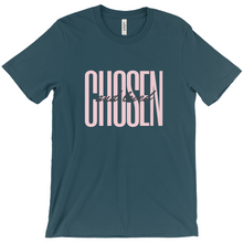 Load image into Gallery viewer, Chosen and Loved T-Shirt – Inspirational Christian Tee in Pink and Black Lettering