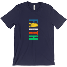 Load image into Gallery viewer, FAITH T-Shirt – Rainbow Lettering Christian Tee with Bold Vertical Design