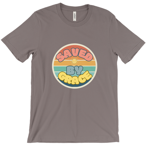 Saved by Grace T-Shirt - Colorful Christian Tee with Circle Design