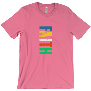 FAITH T-Shirt – Rainbow Lettering Christian Tee with Bold Vertical Design