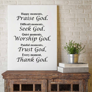 Thank God In Every Moment Canvas Poster