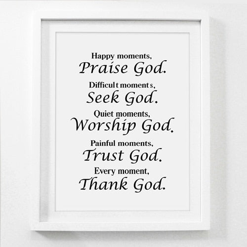 Thank God In Every Moment Canvas Poster