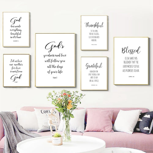 Christian Caligraphy Wall Canvas Posters